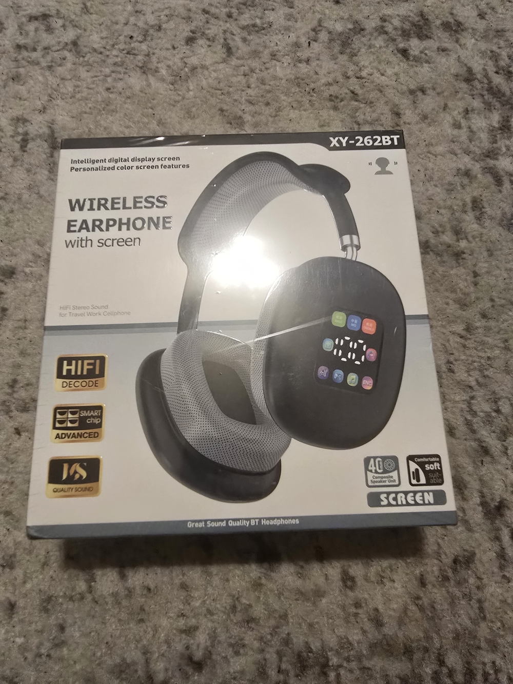 XY-262BT Wireless Earphone with Screen - Black & Gray